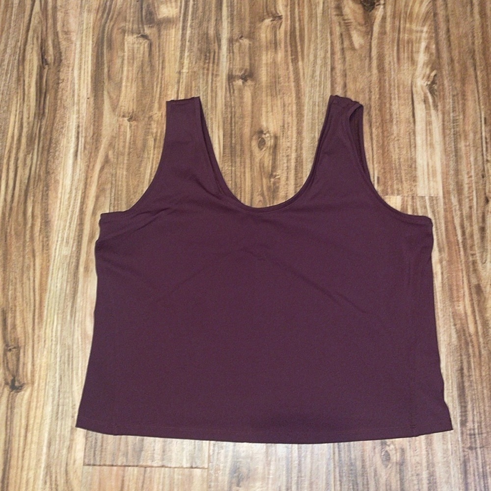 Spanx women’s size 2X tank shapewear burgundy red base top shirt round neck